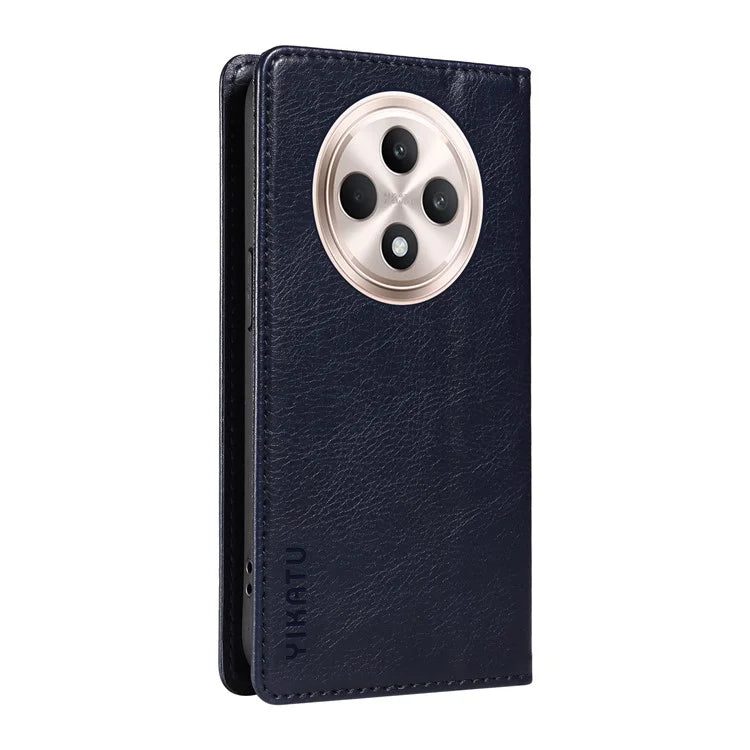 YIKATU YK-006 For Oppo Reno12 F 4G Case Wallet Litchi Grain Leather Phone Cover Magnetic Auto-Absorbed