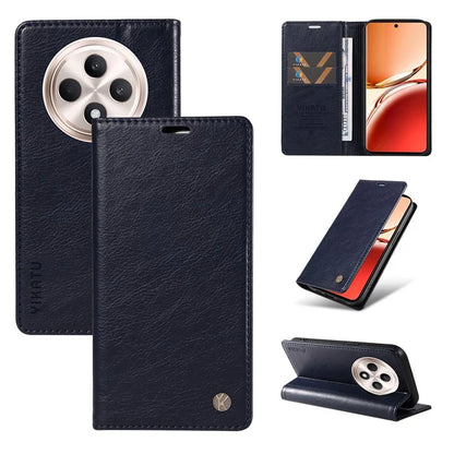 YIKATU YK-006 For Oppo Reno12 F 4G Case Wallet Litchi Grain Leather Phone Cover Magnetic Auto-Absorbed
