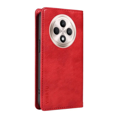 YIKATU YK-006 For Oppo Reno12 F 4G Case Wallet Litchi Grain Leather Phone Cover Magnetic Auto-Absorbed