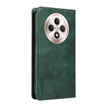 YIKATU YK-006 For Oppo Reno12 F 4G Case Wallet Litchi Grain Leather Phone Cover Magnetic Auto-Absorbed