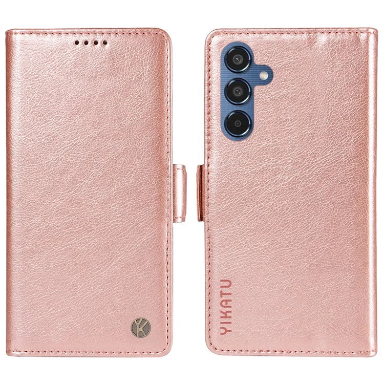 YIKATU YK-007 For Samsung Galaxy M35 5G Case Card Holder Litchi Texture Leather Phone Cover