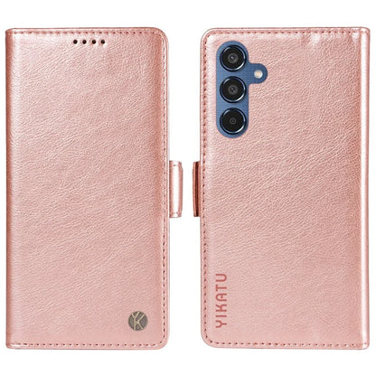 YIKATU YK-007 For Samsung Galaxy M35 5G Case Card Holder Litchi Texture Leather Phone Cover