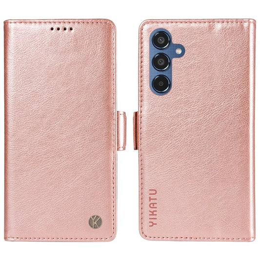YIKATU YK-007 For Samsung Galaxy M35 5G Case Card Holder Litchi Texture Leather Phone Cover