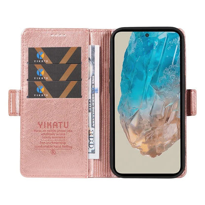 YIKATU YK-007 For Samsung Galaxy M35 5G Case Card Holder Litchi Texture Leather Phone Cover
