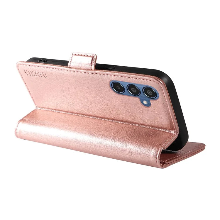 YIKATU YK-007 For Samsung Galaxy M35 5G Case Card Holder Litchi Texture Leather Phone Cover