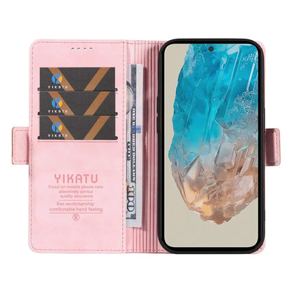 YIKATU YK-007 For Samsung Galaxy M35 5G Case Card Holder Litchi Texture Leather Phone Cover