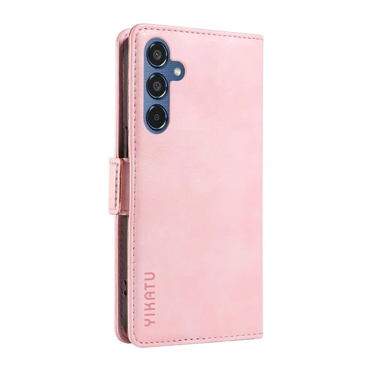 YIKATU YK-007 For Samsung Galaxy M35 5G Case Card Holder Litchi Texture Leather Phone Cover