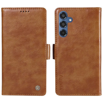 YIKATU YK-007 For Samsung Galaxy M35 5G Case Card Holder Litchi Texture Leather Phone Cover