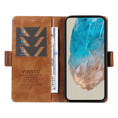 YIKATU YK-007 For Samsung Galaxy M35 5G Case Card Holder Litchi Texture Leather Phone Cover