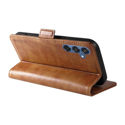 YIKATU YK-007 For Samsung Galaxy M35 5G Case Card Holder Litchi Texture Leather Phone Cover