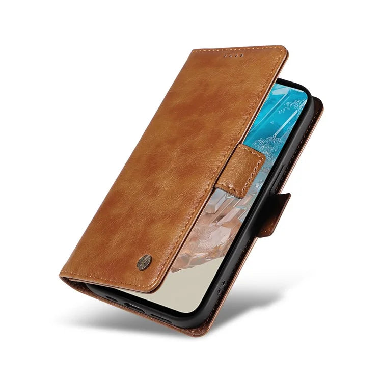 YIKATU YK-007 For Samsung Galaxy M35 5G Case Card Holder Litchi Texture Leather Phone Cover