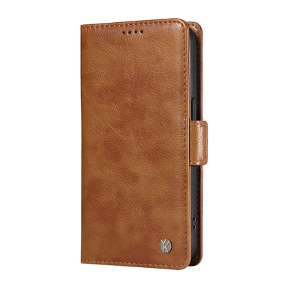 YIKATU YK-007 For Samsung Galaxy M35 5G Case Card Holder Litchi Texture Leather Phone Cover