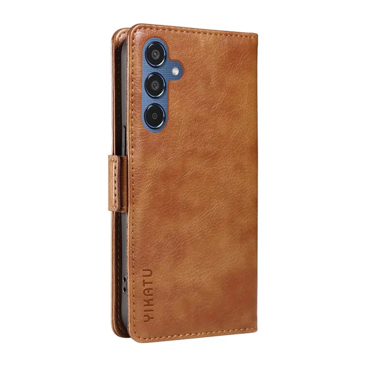 YIKATU YK-007 For Samsung Galaxy M35 5G Case Card Holder Litchi Texture Leather Phone Cover
