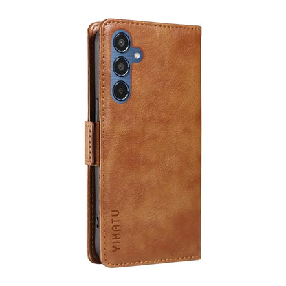 YIKATU YK-007 For Samsung Galaxy M35 5G Case Card Holder Litchi Texture Leather Phone Cover