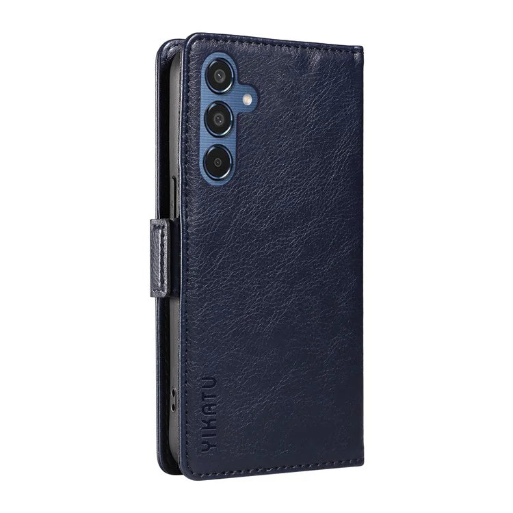 YIKATU YK-007 For Samsung Galaxy M35 5G Case Card Holder Litchi Texture Leather Phone Cover