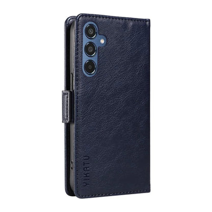 YIKATU YK-007 For Samsung Galaxy M35 5G Case Card Holder Litchi Texture Leather Phone Cover