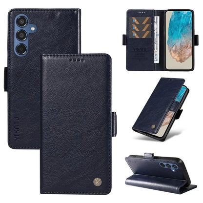 YIKATU YK-007 For Samsung Galaxy M35 5G Case Card Holder Litchi Texture Leather Phone Cover