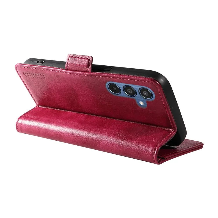 YIKATU YK-007 For Samsung Galaxy M35 5G Case Card Holder Litchi Texture Leather Phone Cover