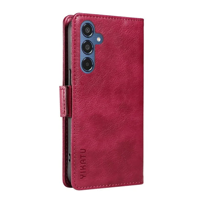 YIKATU YK-007 For Samsung Galaxy M35 5G Case Card Holder Litchi Texture Leather Phone Cover