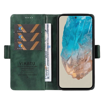 YIKATU YK-007 For Samsung Galaxy M35 5G Case Card Holder Litchi Texture Leather Phone Cover