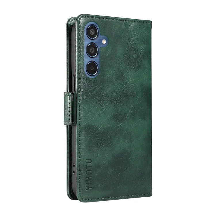 YIKATU YK-007 For Samsung Galaxy M35 5G Case Card Holder Litchi Texture Leather Phone Cover