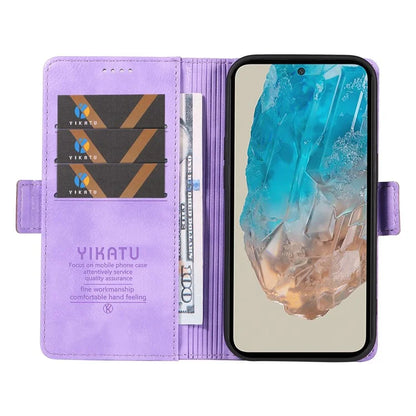 YIKATU YK-007 For Samsung Galaxy M35 5G Case Card Holder Litchi Texture Leather Phone Cover