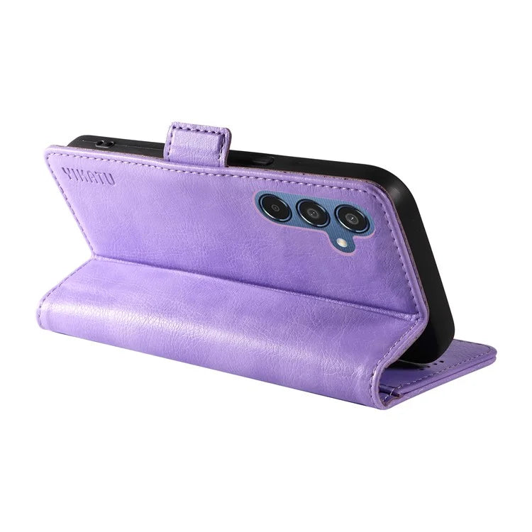 YIKATU YK-007 For Samsung Galaxy M35 5G Case Card Holder Litchi Texture Leather Phone Cover