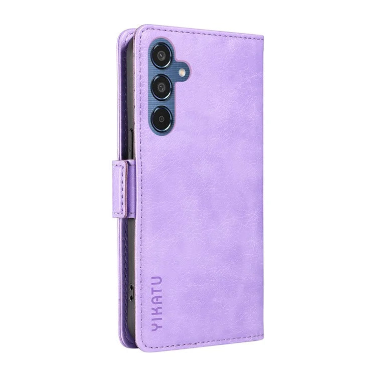 YIKATU YK-007 For Samsung Galaxy M35 5G Case Card Holder Litchi Texture Leather Phone Cover