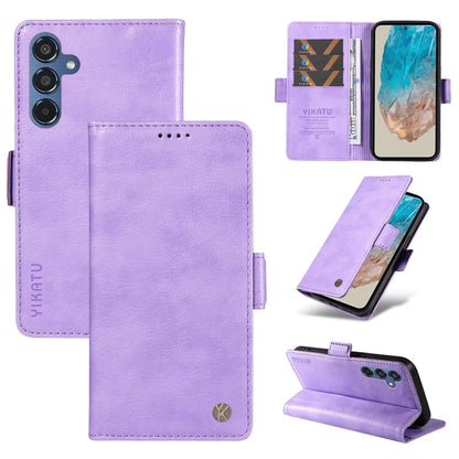 YIKATU YK-007 For Samsung Galaxy M35 5G Case Card Holder Litchi Texture Leather Phone Cover