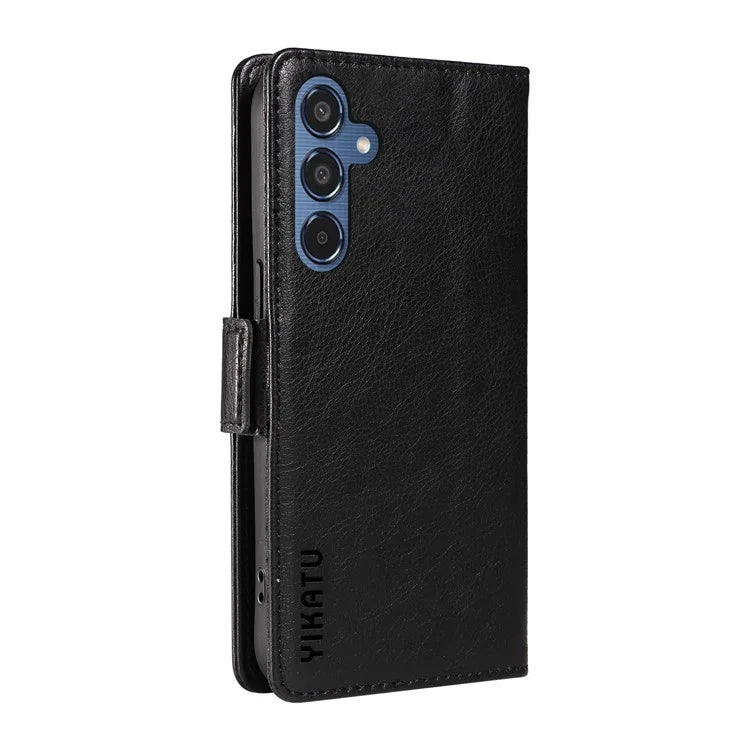 YIKATU YK-007 For Samsung Galaxy M35 5G Case Card Holder Litchi Texture Leather Phone Cover