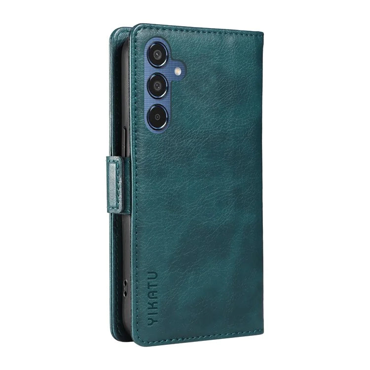 YIKATU YK-007 For Samsung Galaxy M35 5G Case Card Holder Litchi Texture Leather Phone Cover
