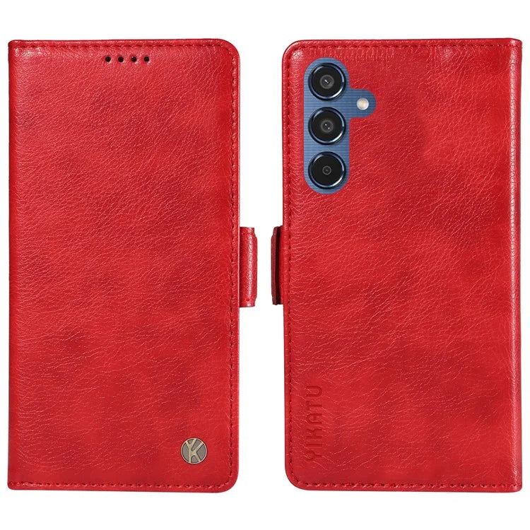 YIKATU YK-007 For Samsung Galaxy M35 5G Case Card Holder Litchi Texture Leather Phone Cover