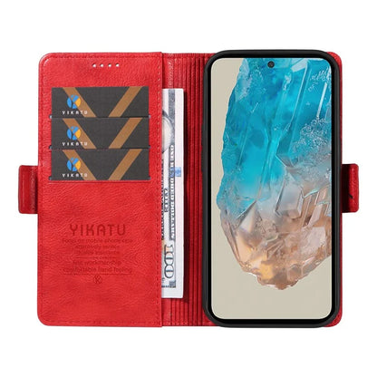 YIKATU YK-007 For Samsung Galaxy M35 5G Case Card Holder Litchi Texture Leather Phone Cover