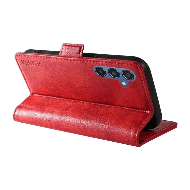 YIKATU YK-007 For Samsung Galaxy M35 5G Case Card Holder Litchi Texture Leather Phone Cover