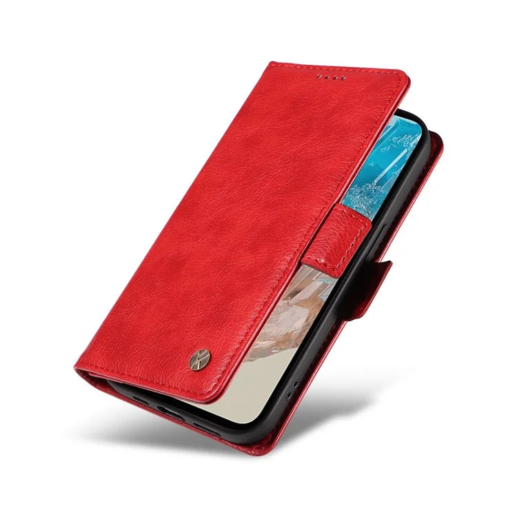 YIKATU YK-007 For Samsung Galaxy M35 5G Case Card Holder Litchi Texture Leather Phone Cover