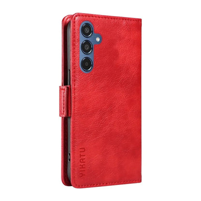 YIKATU YK-007 For Samsung Galaxy M35 5G Case Card Holder Litchi Texture Leather Phone Cover