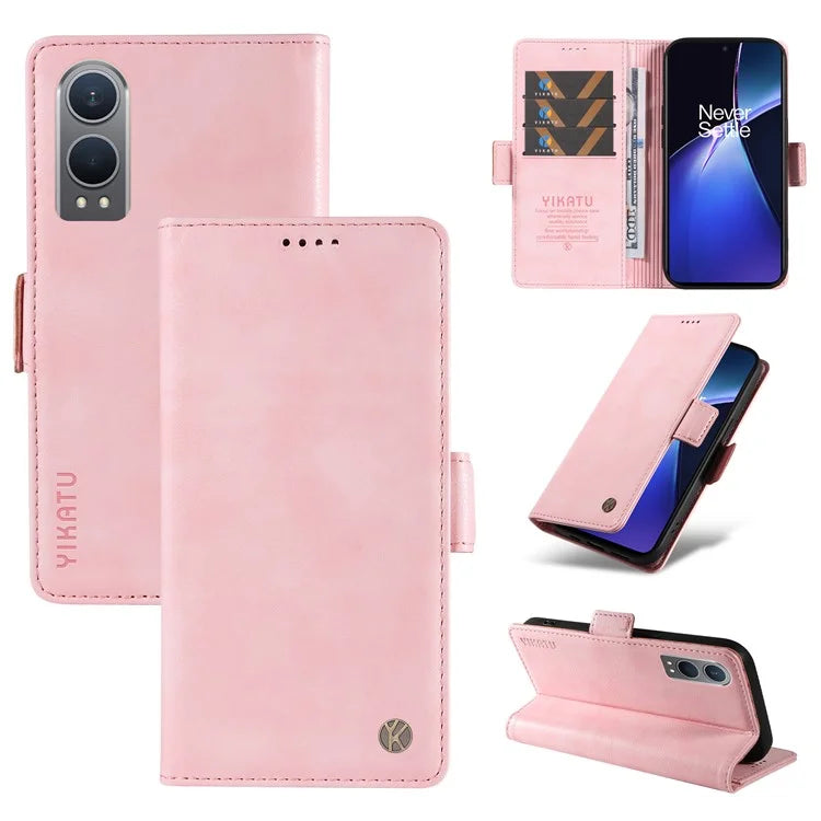 YIKATU YK-007 For OnePlus Nord CE4 Lite 5G / Oppo K12x 5G (China) Wallet Case Litchi Grain Leather Phone Protective Cover