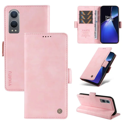YIKATU YK-007 For OnePlus Nord CE4 Lite 5G / Oppo K12x 5G (China) Wallet Case Litchi Grain Leather Phone Protective Cover