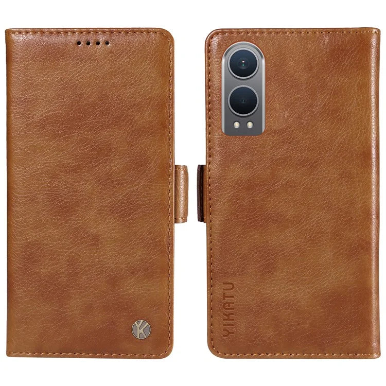 YIKATU YK-007 For OnePlus Nord CE4 Lite 5G / Oppo K12x 5G (China) Wallet Case Litchi Grain Leather Phone Protective Cover