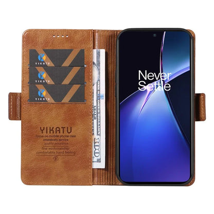 YIKATU YK-007 For OnePlus Nord CE4 Lite 5G / Oppo K12x 5G (China) Wallet Case Litchi Grain Leather Phone Protective Cover