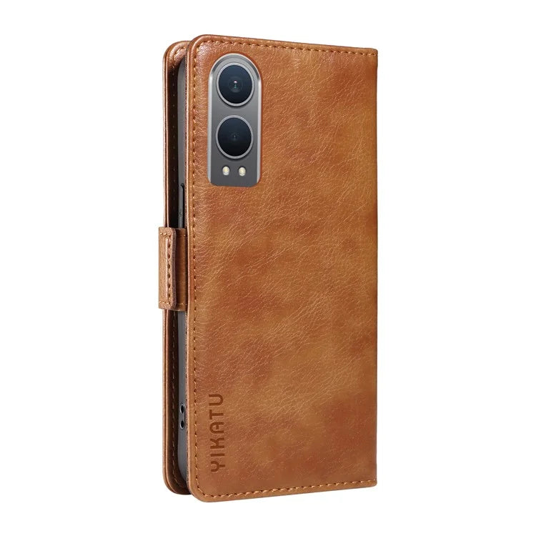 YIKATU YK-007 For OnePlus Nord CE4 Lite 5G / Oppo K12x 5G (China) Wallet Case Litchi Grain Leather Phone Protective Cover