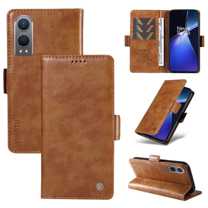 YIKATU YK-007 For OnePlus Nord CE4 Lite 5G / Oppo K12x 5G (China) Wallet Case Litchi Grain Leather Phone Protective Cover