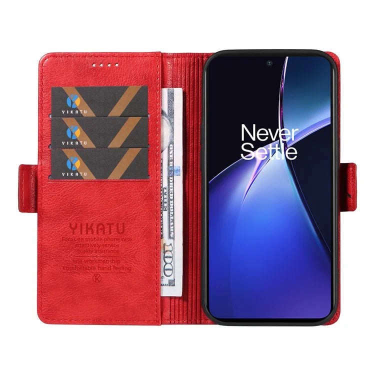 YIKATU YK-007 For OnePlus Nord CE4 Lite 5G / Oppo K12x 5G (China) Wallet Case Litchi Grain Leather Phone Protective Cover