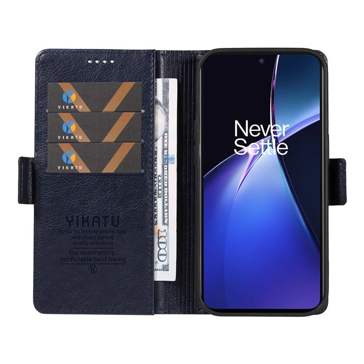 YIKATU YK-007 For OnePlus Nord CE4 Lite 5G / Oppo K12x 5G (China) Wallet Case Litchi Grain Leather Phone Protective Cover