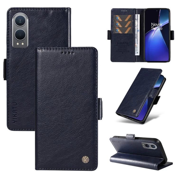 YIKATU YK-007 For OnePlus Nord CE4 Lite 5G / Oppo K12x 5G (China) Wallet Case Litchi Grain Leather Phone Protective Cover
