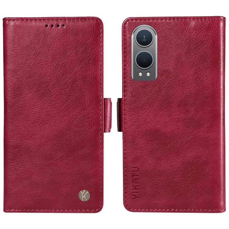 YIKATU YK-007 For OnePlus Nord CE4 Lite 5G / Oppo K12x 5G (China) Wallet Case Litchi Grain Leather Phone Protective Cover