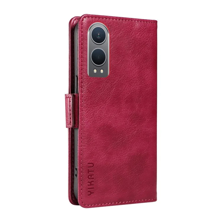 YIKATU YK-007 For OnePlus Nord CE4 Lite 5G / Oppo K12x 5G (China) Wallet Case Litchi Grain Leather Phone Protective Cover