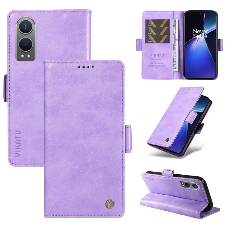 YIKATU YK-007 For OnePlus Nord CE4 Lite 5G / Oppo K12x 5G (China) Wallet Case Litchi Grain Leather Phone Protective Cover