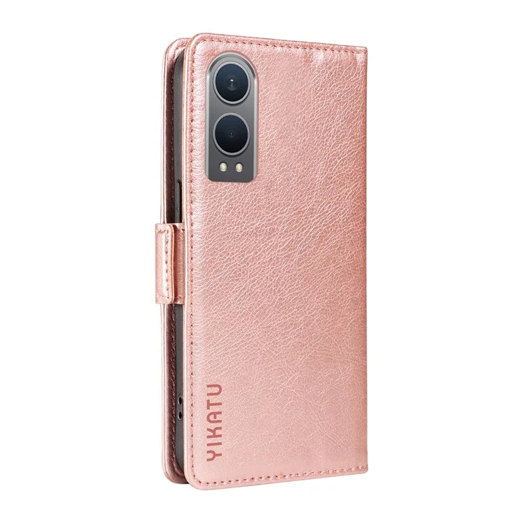 YIKATU YK-007 For OnePlus Nord CE4 Lite 5G / Oppo K12x 5G (China) Wallet Case Litchi Grain Leather Phone Protective Cover