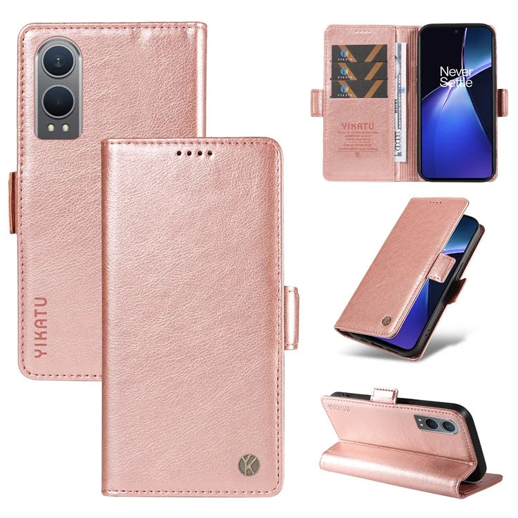 YIKATU YK-007 For OnePlus Nord CE4 Lite 5G / Oppo K12x 5G (China) Wallet Case Litchi Grain Leather Phone Protective Cover
